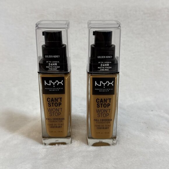 2 NYX Cant Stop Wont Stop Full Coverage Foundation #CSWSF14 Golden Honey‎ - Picture 1 of 7
